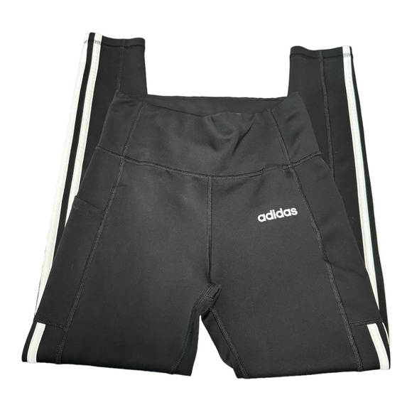 Adidas Train Essentials 3-Stripes 7/8 Tight Black White Climalite Legging‎ - Picture 2 of 12